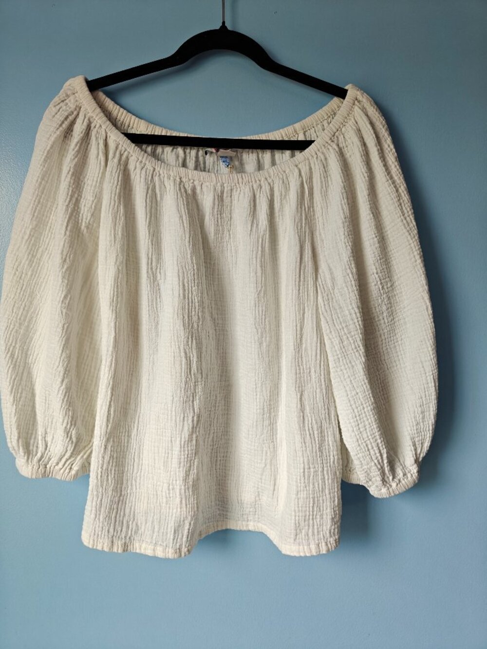 TOMMY BAHAMA Island Gauze Coral Isle ¾ Sleeve White Large
